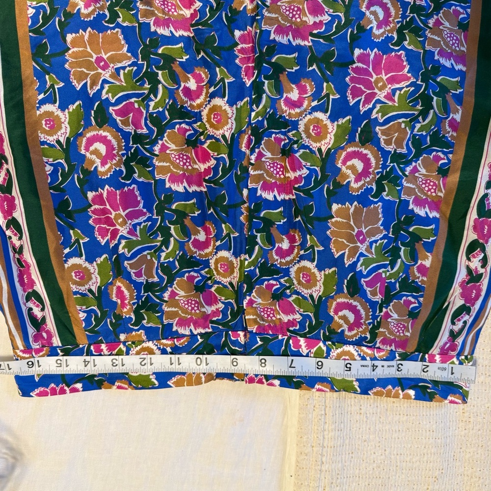 Veronica Beard Floral Wide Leg Pants - Blue and Pink - Picture 8 of 10